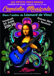 affiche spectacle dans l'atelier de Léonard de Vinci les petits poly-songs