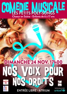 affiche spectacle nos voix pour nos droits les petits poly-songs