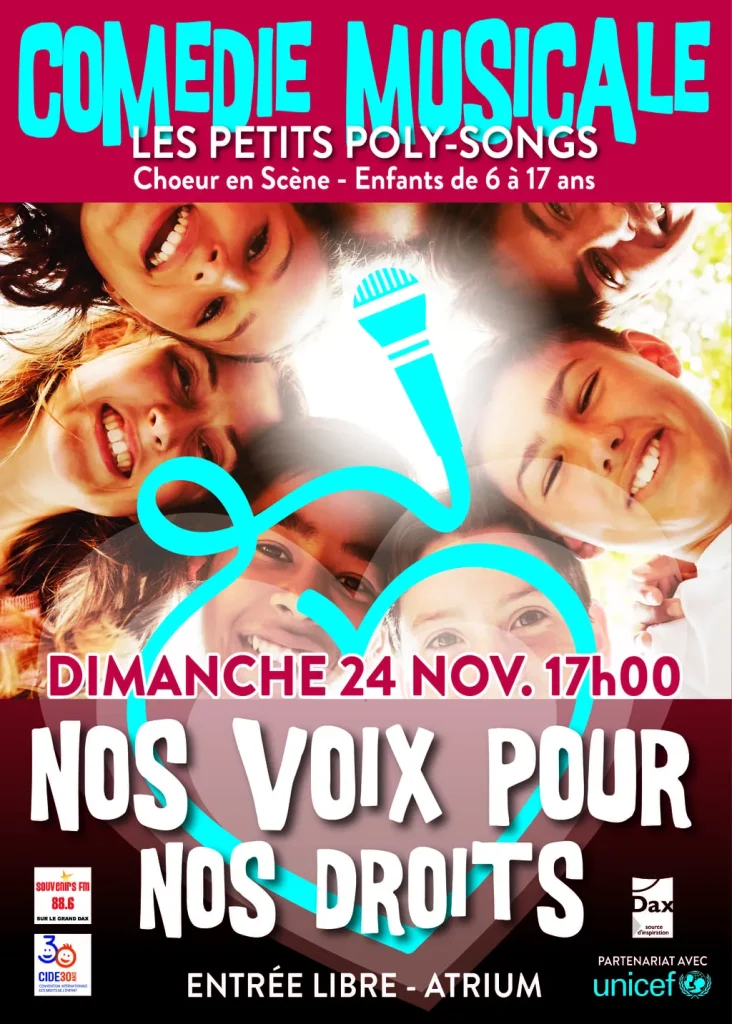 affiche spectacle nos voix pour nos droits les petits poly-songs